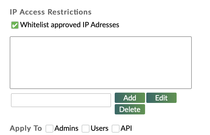 Whitelist approved IP Adresses