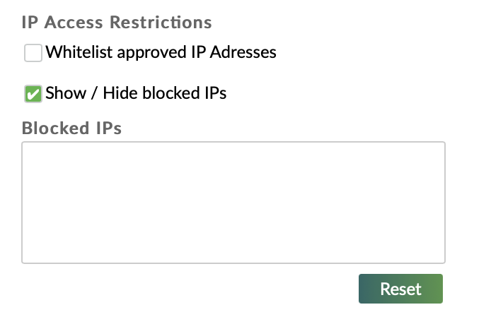 Blocked IPs list