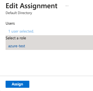 Edit assignment dialog in Azure AD