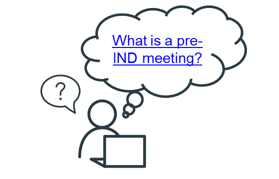 Person sitting at a desk with a laptop thinking "What is a Pre-IND meeting?"