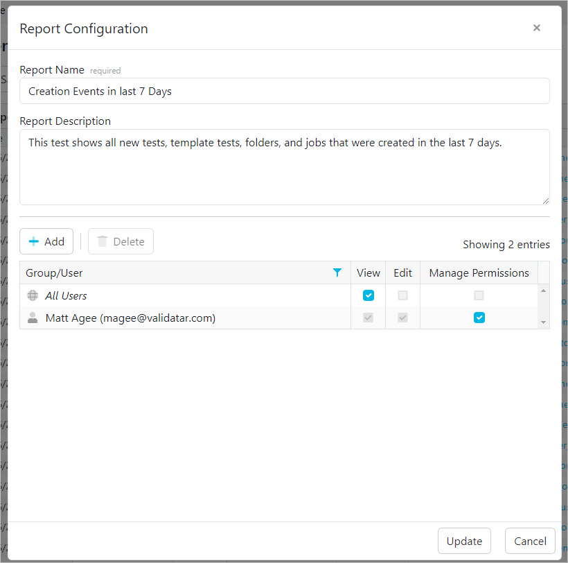 Validatar Training Exercise 13: How to Create Reports