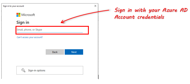 Azure AD Auth Sign In View