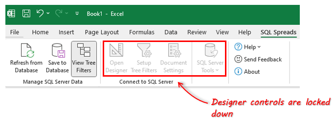 Sharing SQL Spreads Excel Document 7.1