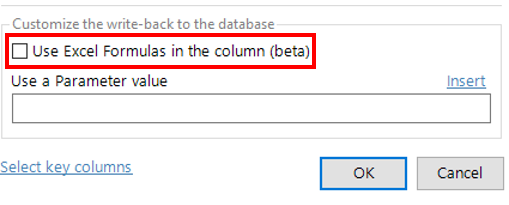 Use Excel Formulas in the column setting