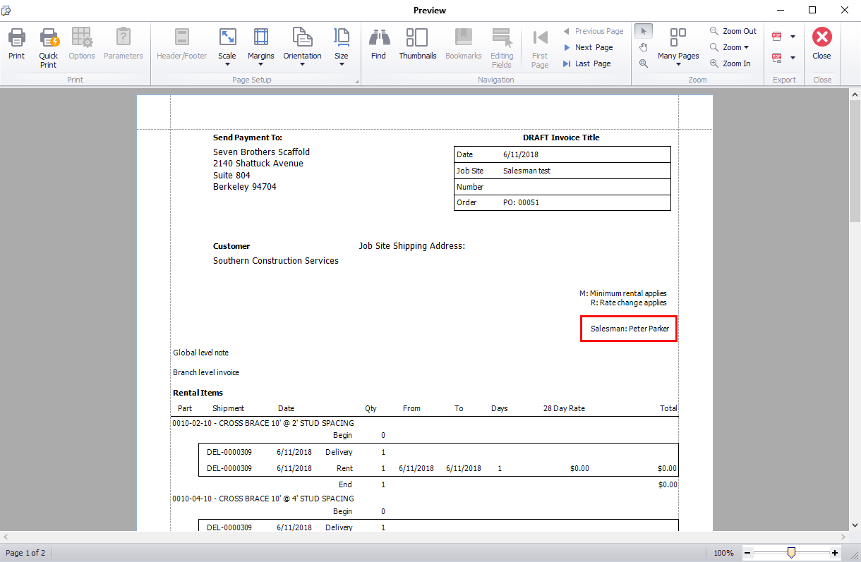 How do I Make a Mandatory Salesman Field to Appear in Invoices?