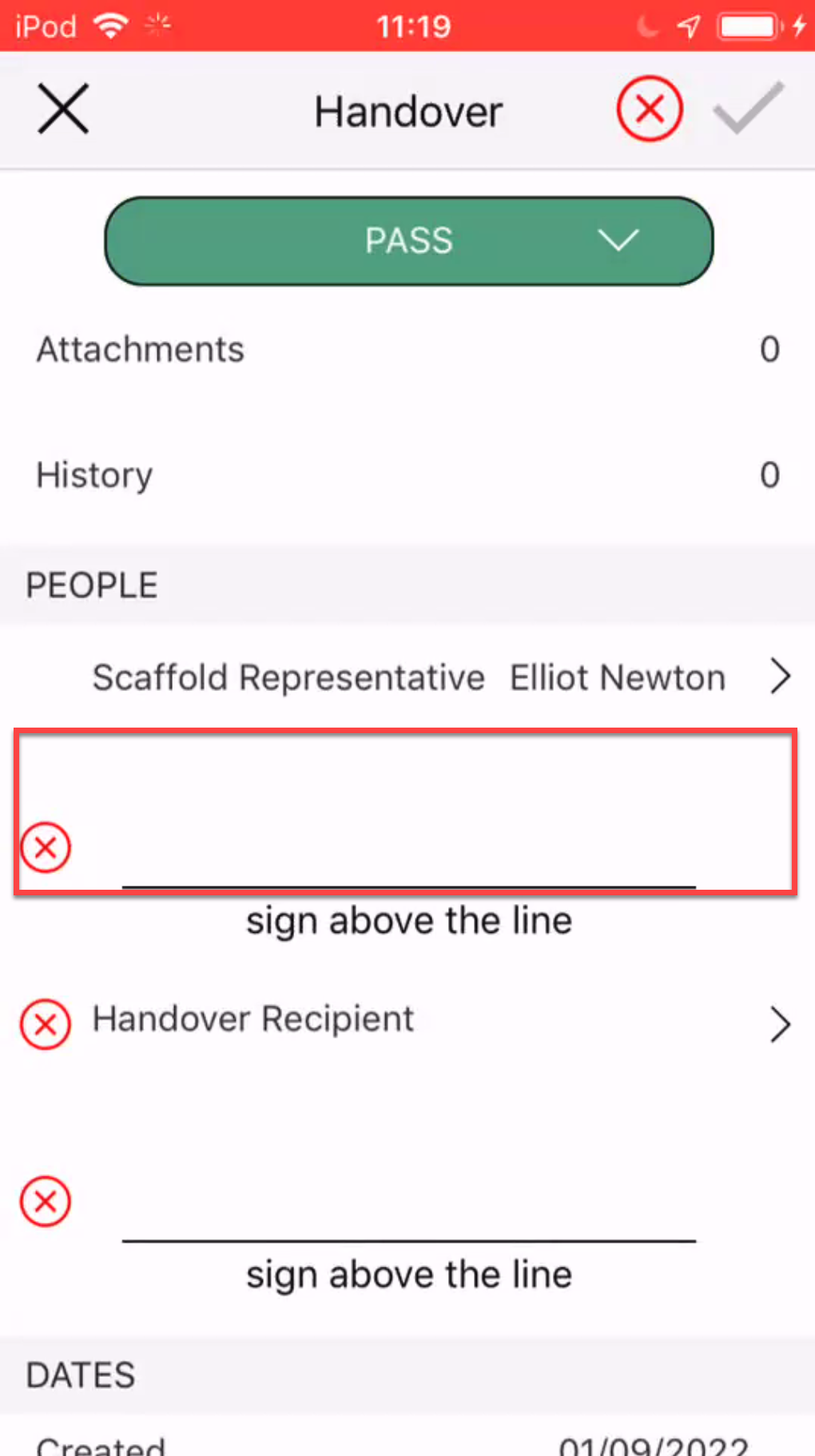 Performing a Handover (IOS)