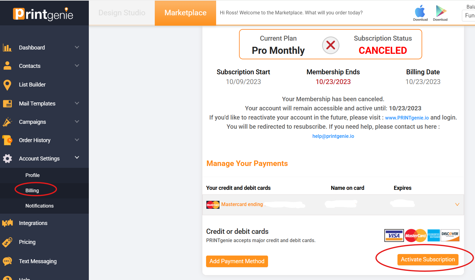 How do I reactivate my account?