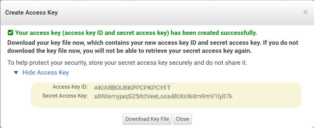 Amazon S3 Secret Access Key