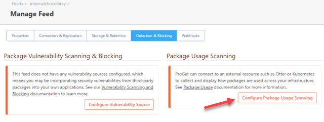 Configure Package Usage Scanning