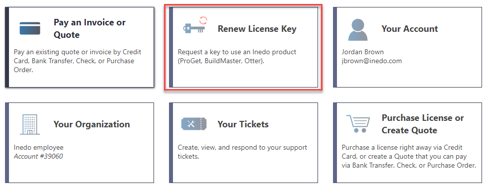 Renew License Key Button
