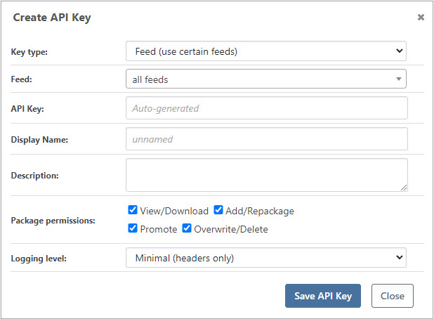 Create an API Key in ProGet
