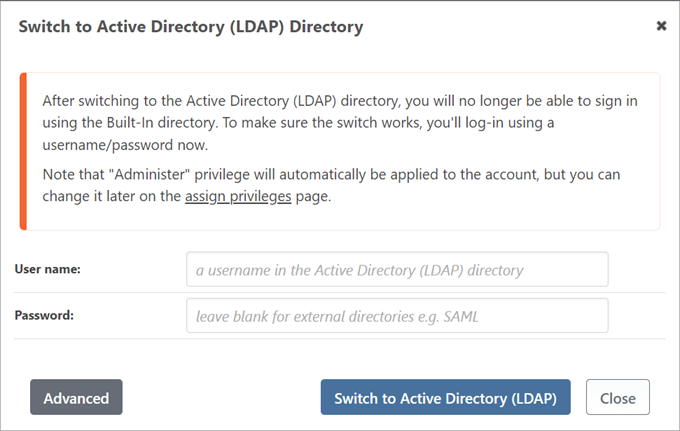 Switch to Active Directory in ProGet