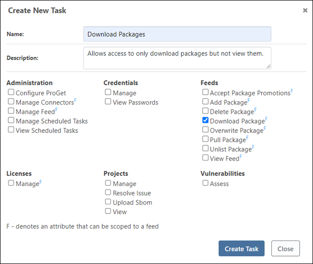 Create Download Packages Task