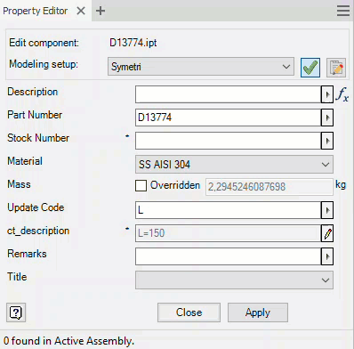 Sovelia Inventor Property Editor