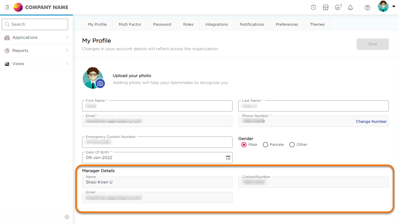 1 My Profile Manager Details