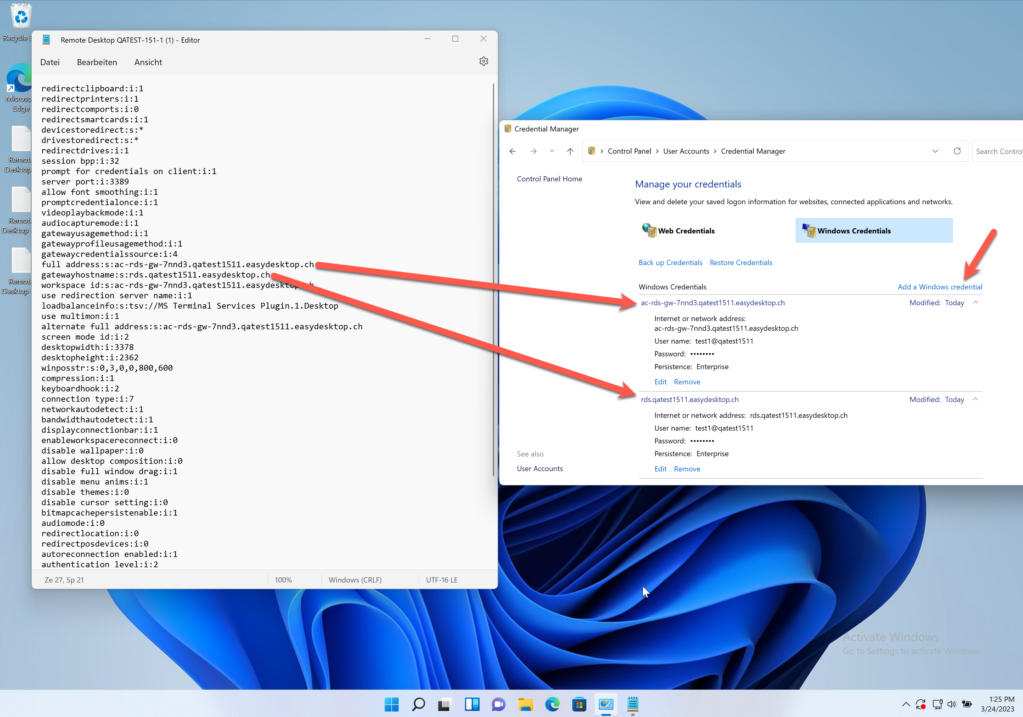 Windows RDP Client speichert Passwort nicht