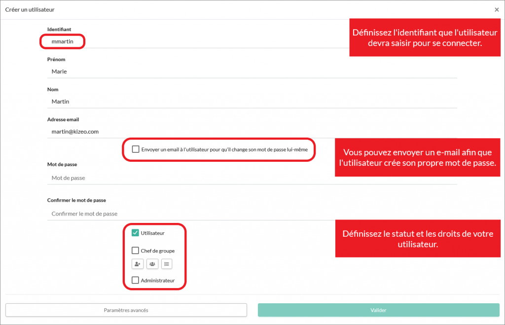 Créer votre profil utilisateur