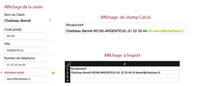 Vos éléments apparaissent séparés avec un tiret