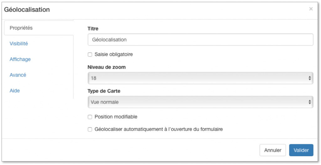 Paramétrez votre champ de géolocalisation.