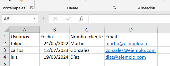 archivo excel