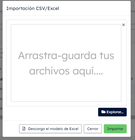 Haz clic en Explorar para insertar tu documento Excel.