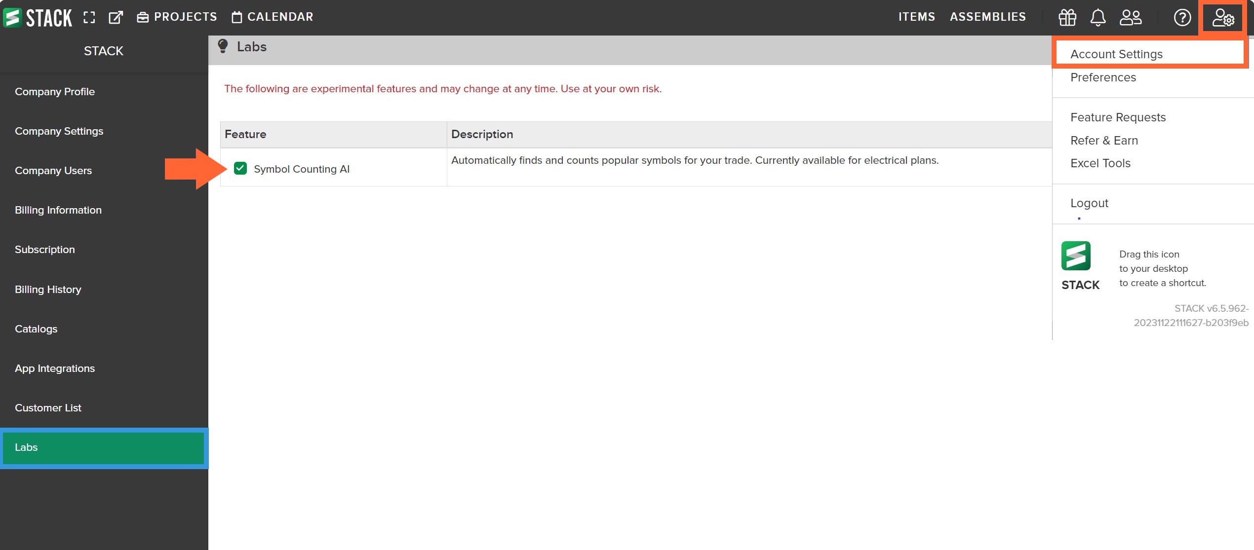 Acct Settings Labs marked(1)