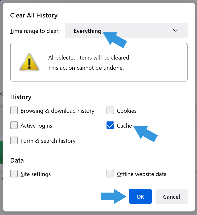 Firefox Clear All History 