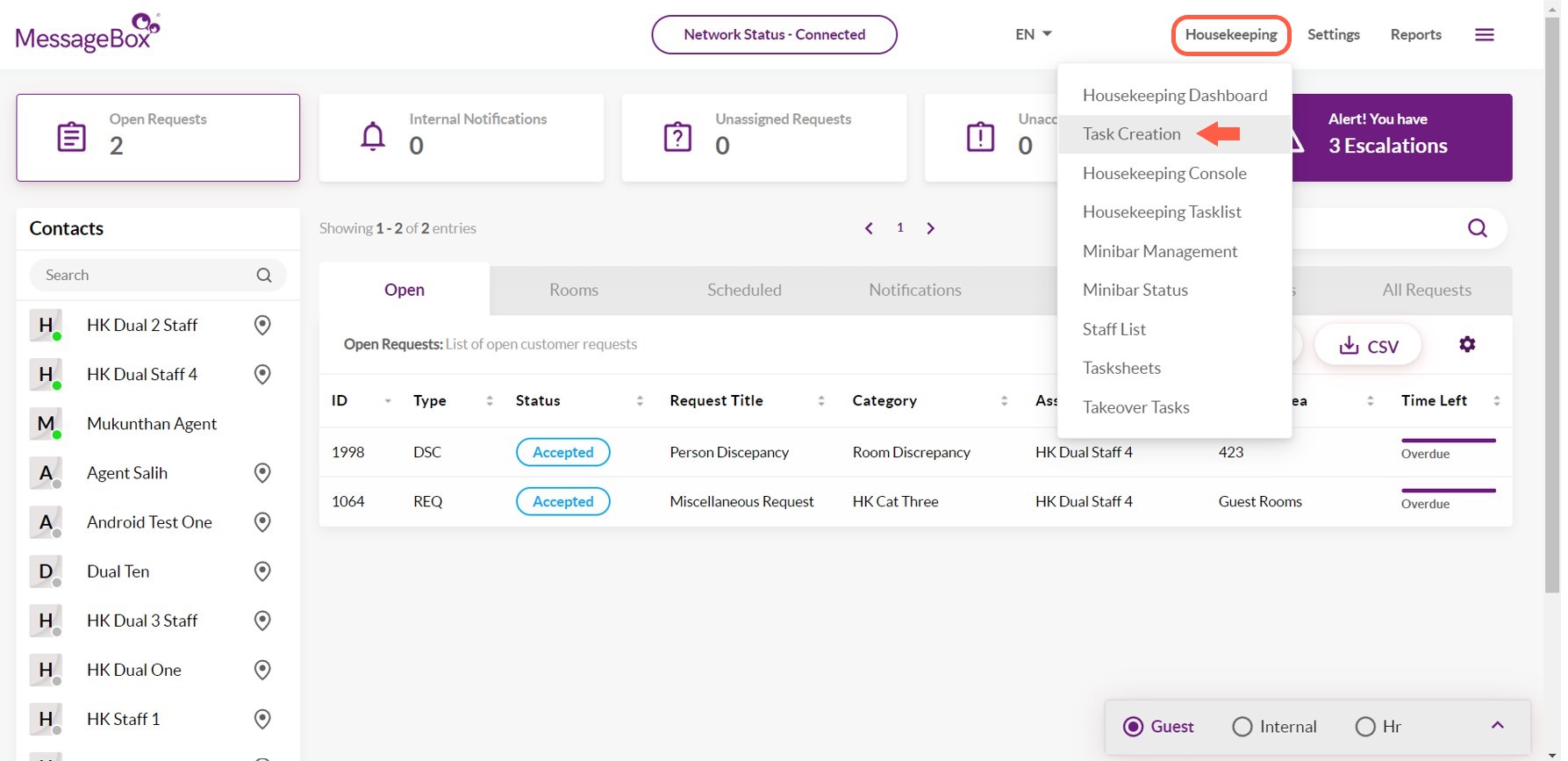 Manual Room Allocation - Housekeeping Web App