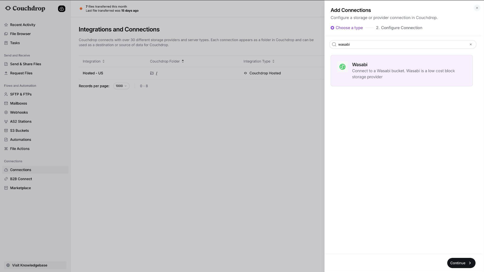 SFTP Access to Wasabi With Couchdrop