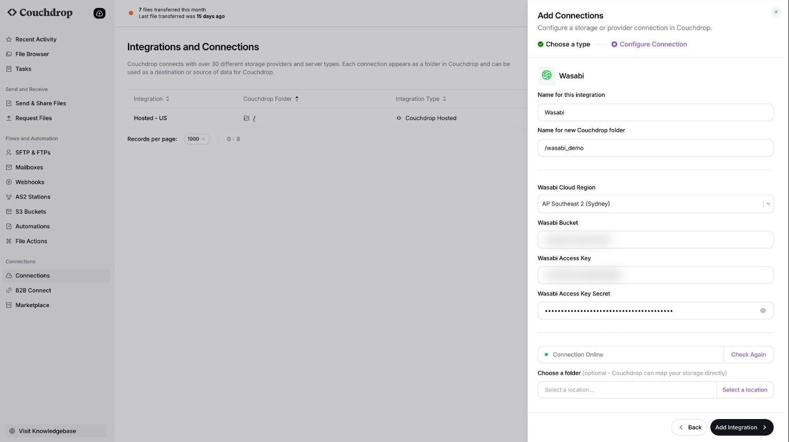 SFTP Access to Wasabi With Couchdrop