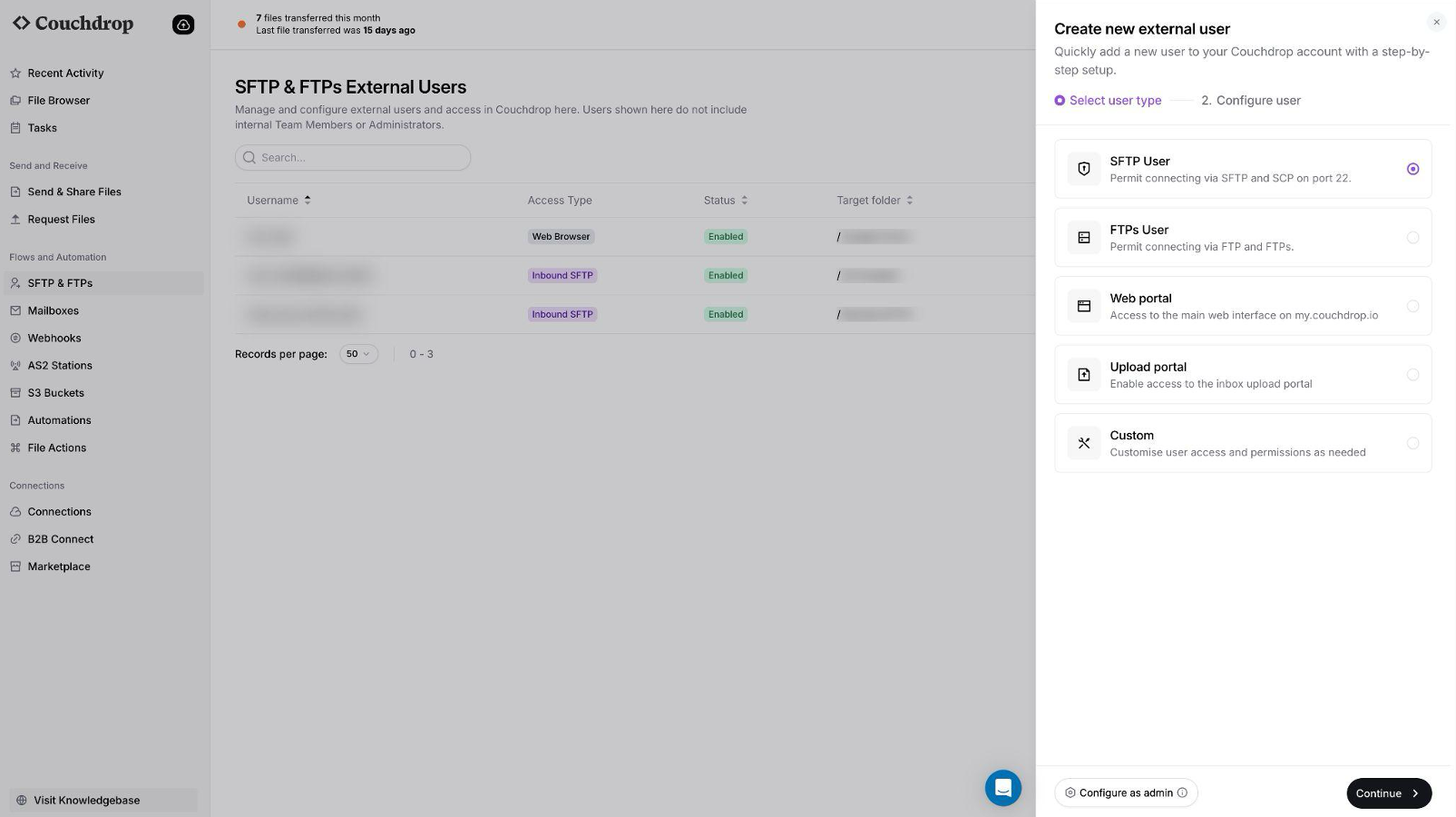 SFTP Access to Wasabi With Couchdrop
