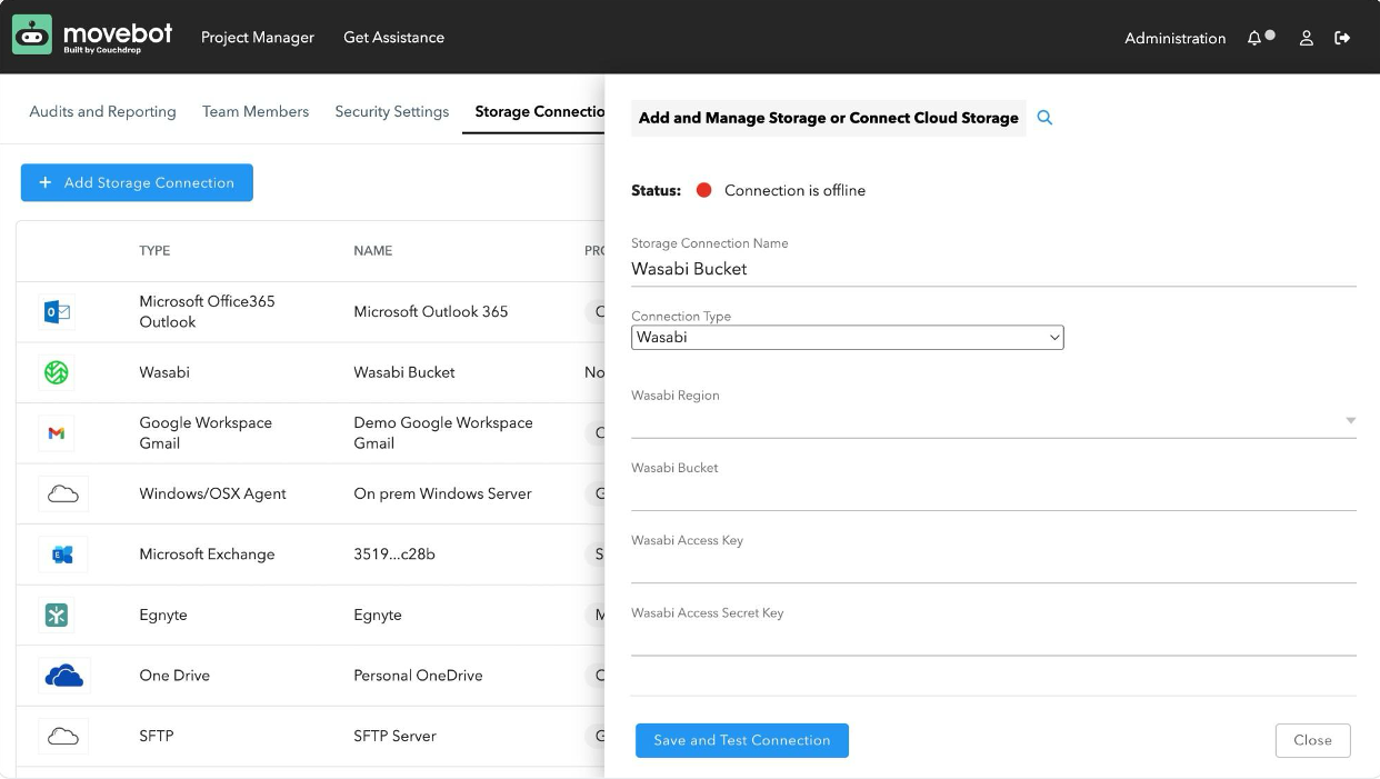 Migrating Data to Wasabi Using Movebot