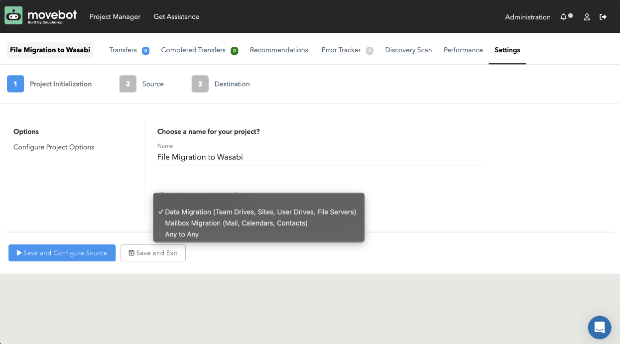 Migrating Data to Wasabi Using Movebot