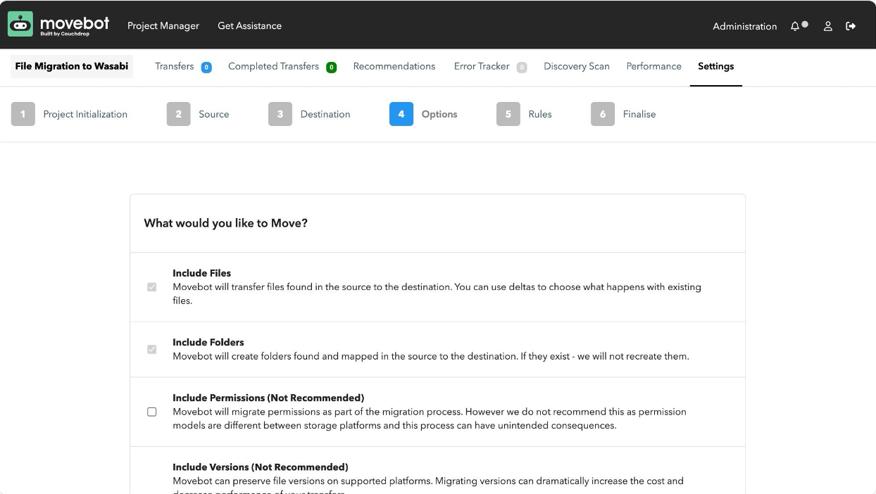 Migrating Data to Wasabi Using Movebot