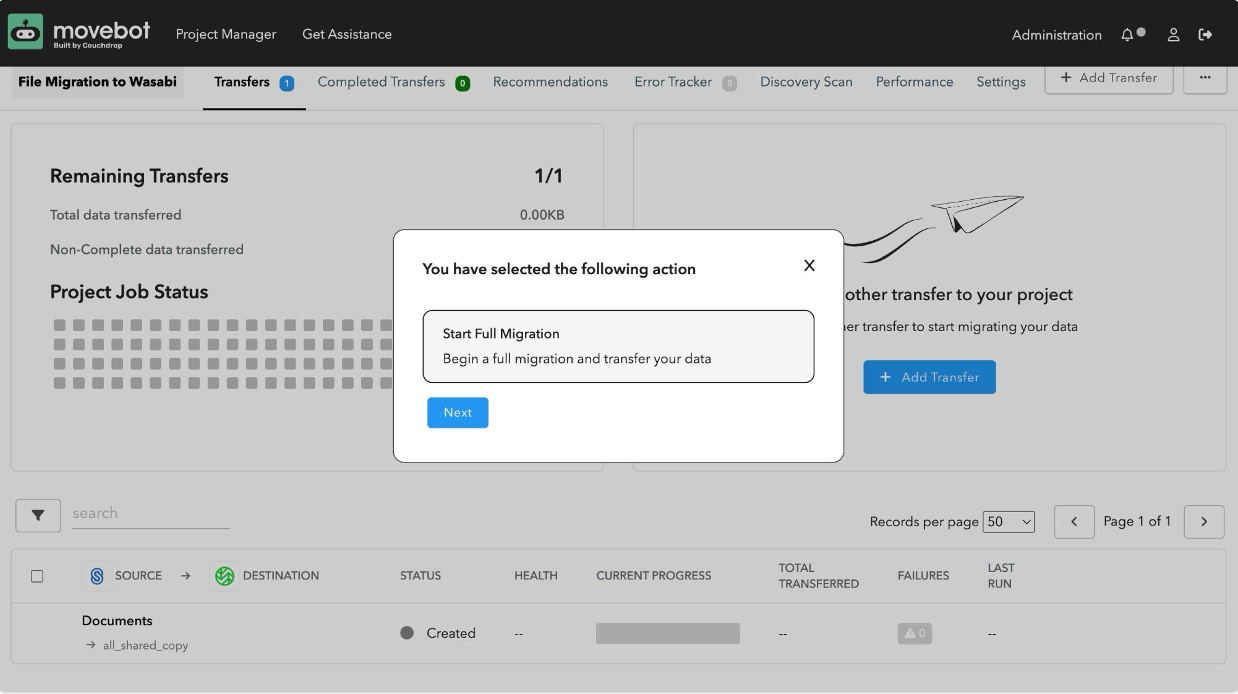 Migrating Data to Wasabi Using Movebot