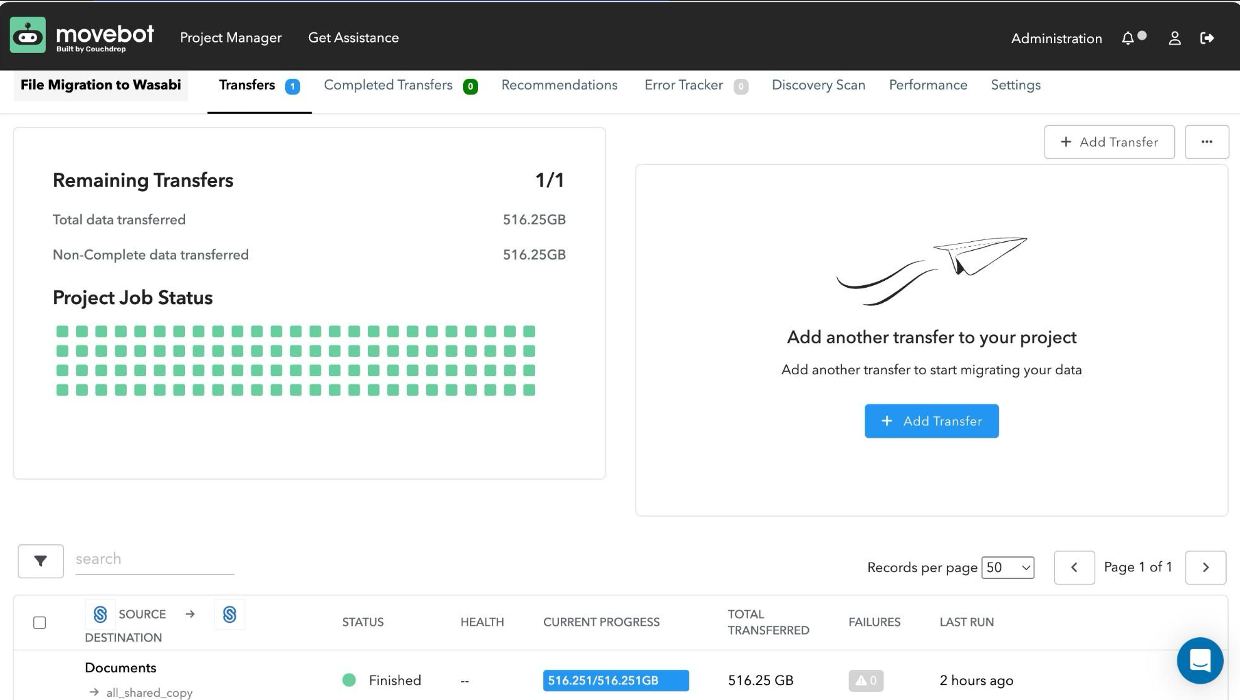 Migrating Data to Wasabi Using Movebot