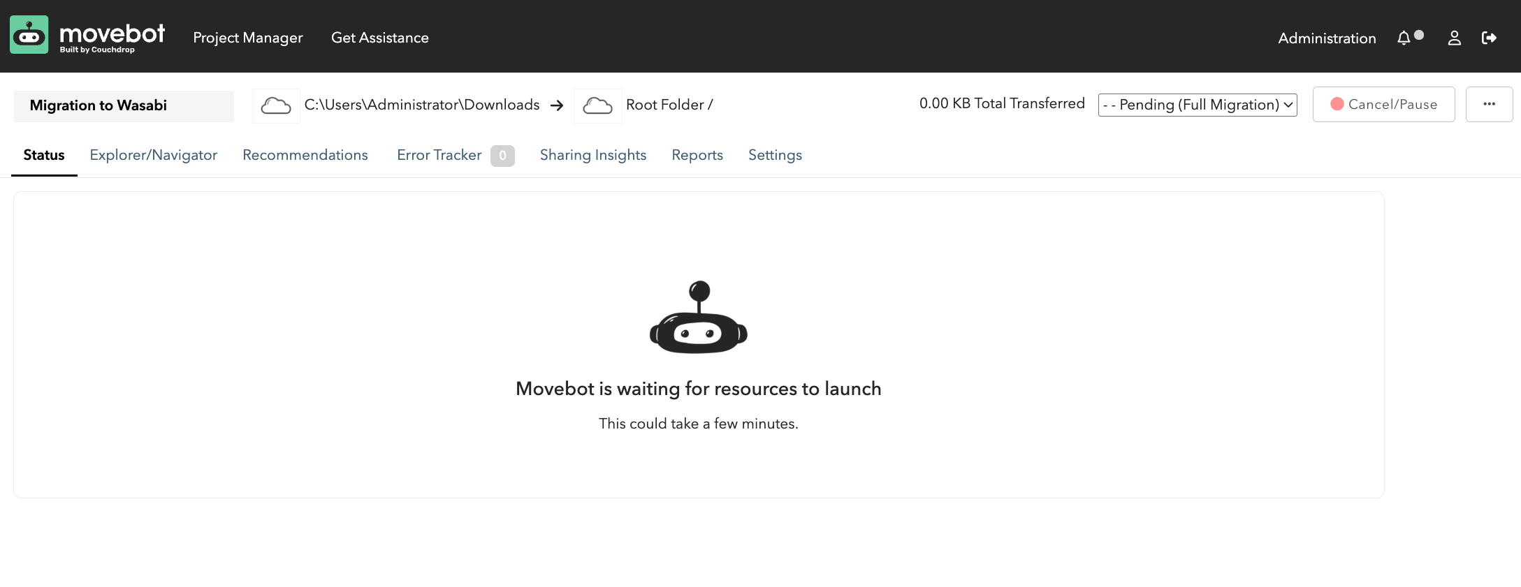 Using Movebot to Migrate Data From Windows File Server to Wasabi