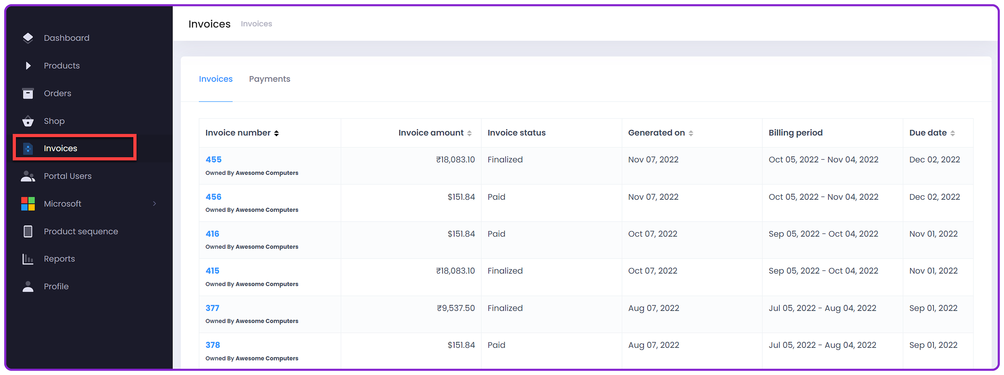 Invoices