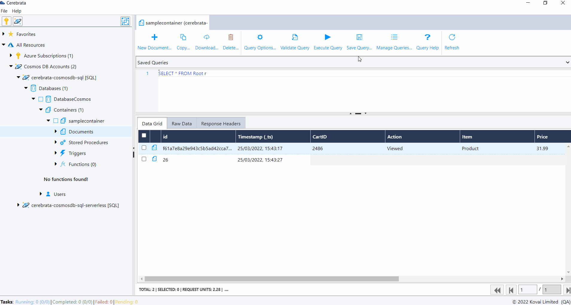 CosmosDB Query Manager