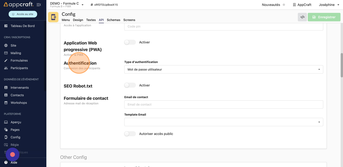 Configuring API Authentication and Password Options in Appcraft - Step 2.png