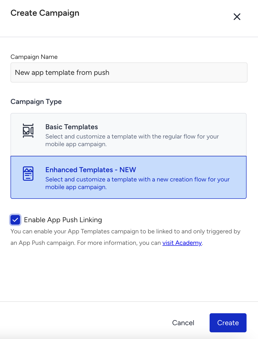 App Template From Push