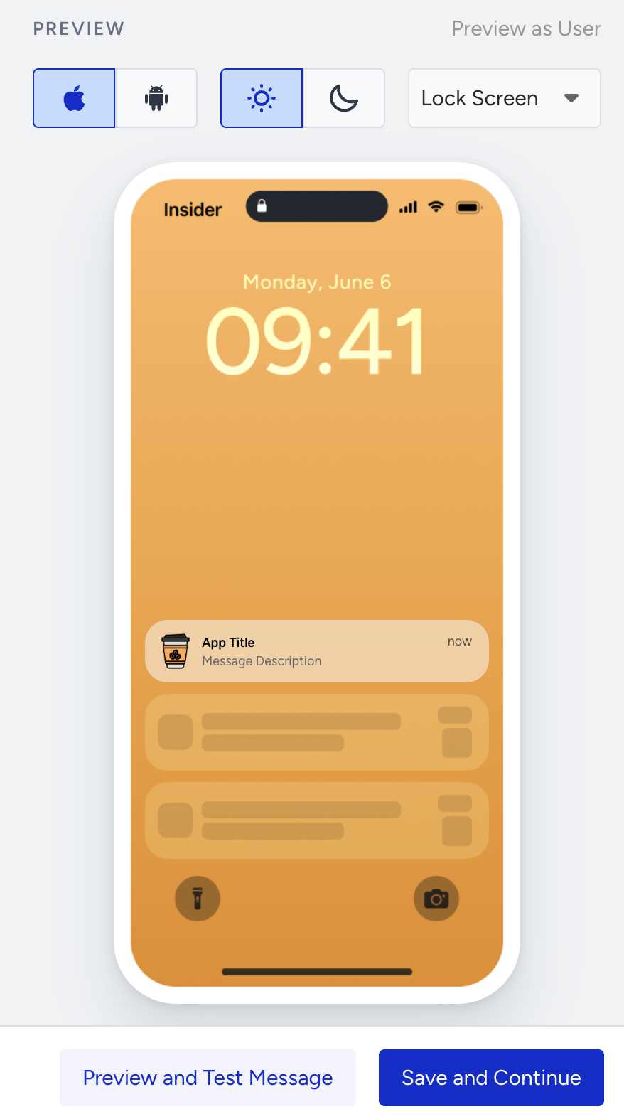 Send test message