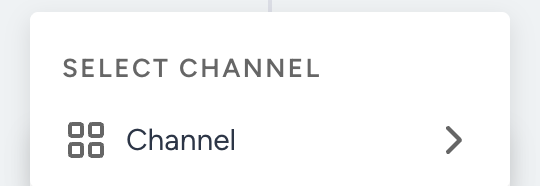 Below a wait element, the add menu only offers Channel