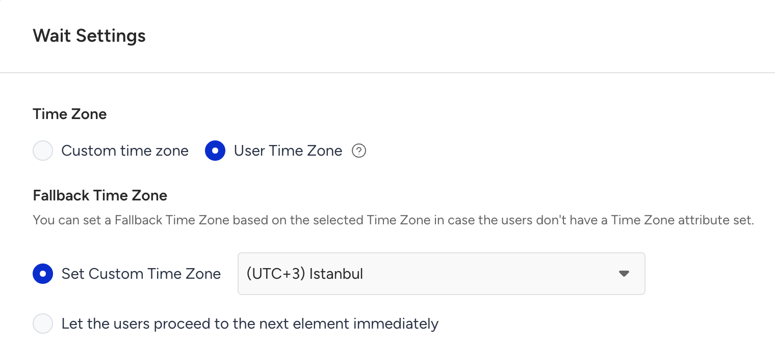 Time Zone and Fallback Time Zone settings