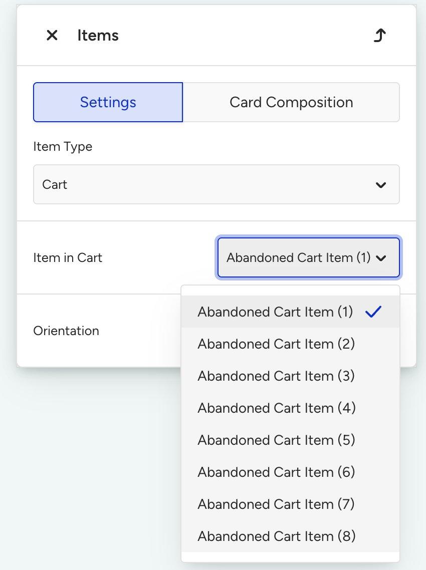 Item in Cart dropdown expanded