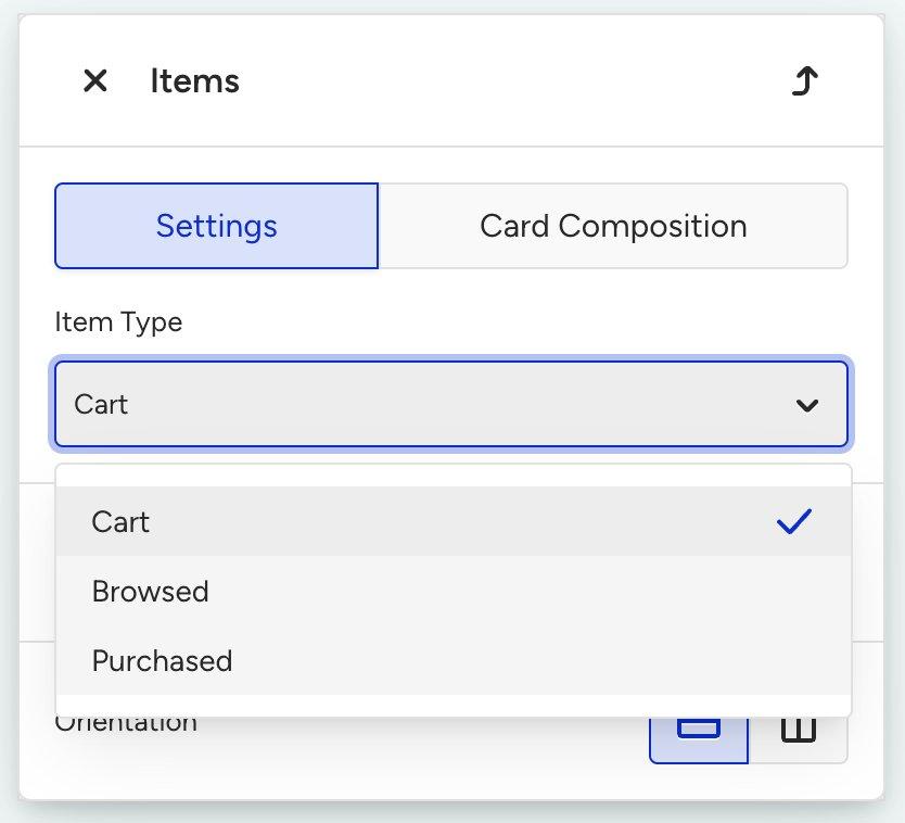 Item Type dropdown expanded