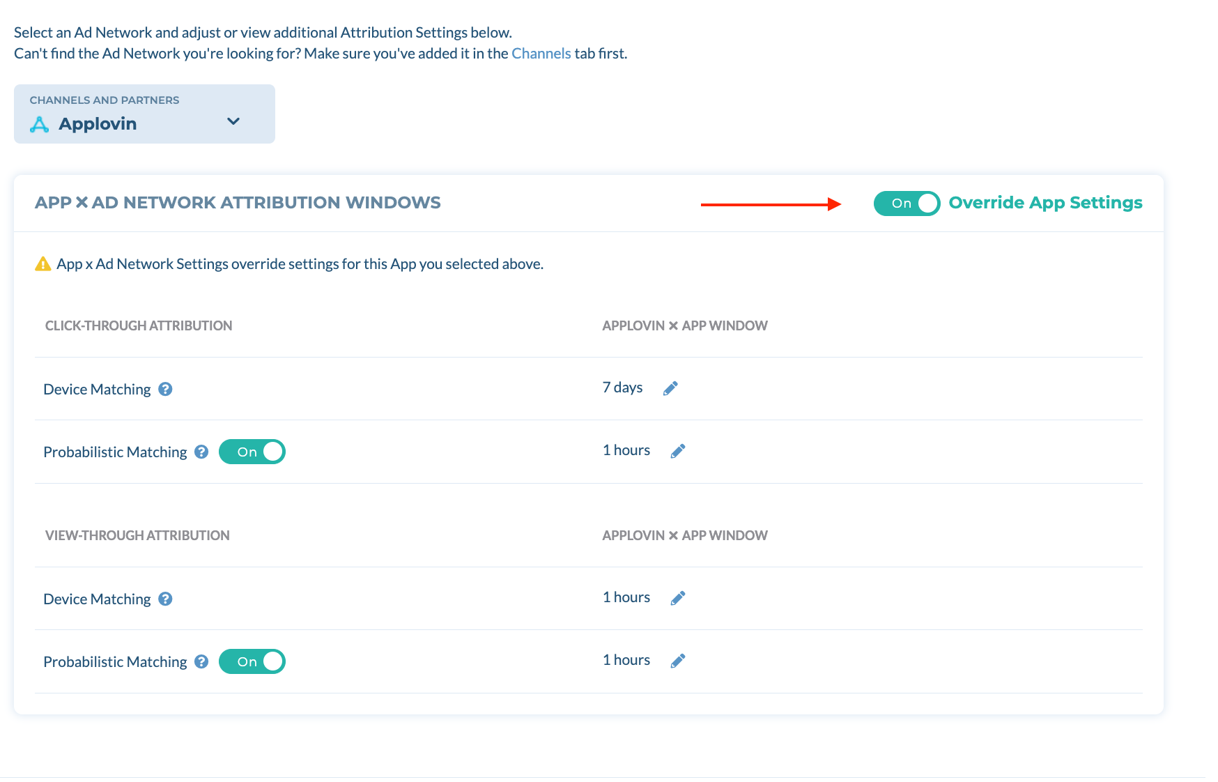 Attribution Window Setup