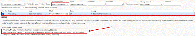 Two formats in the checklist header: Document formats loaded is listed once, with a detail line for each selected format.