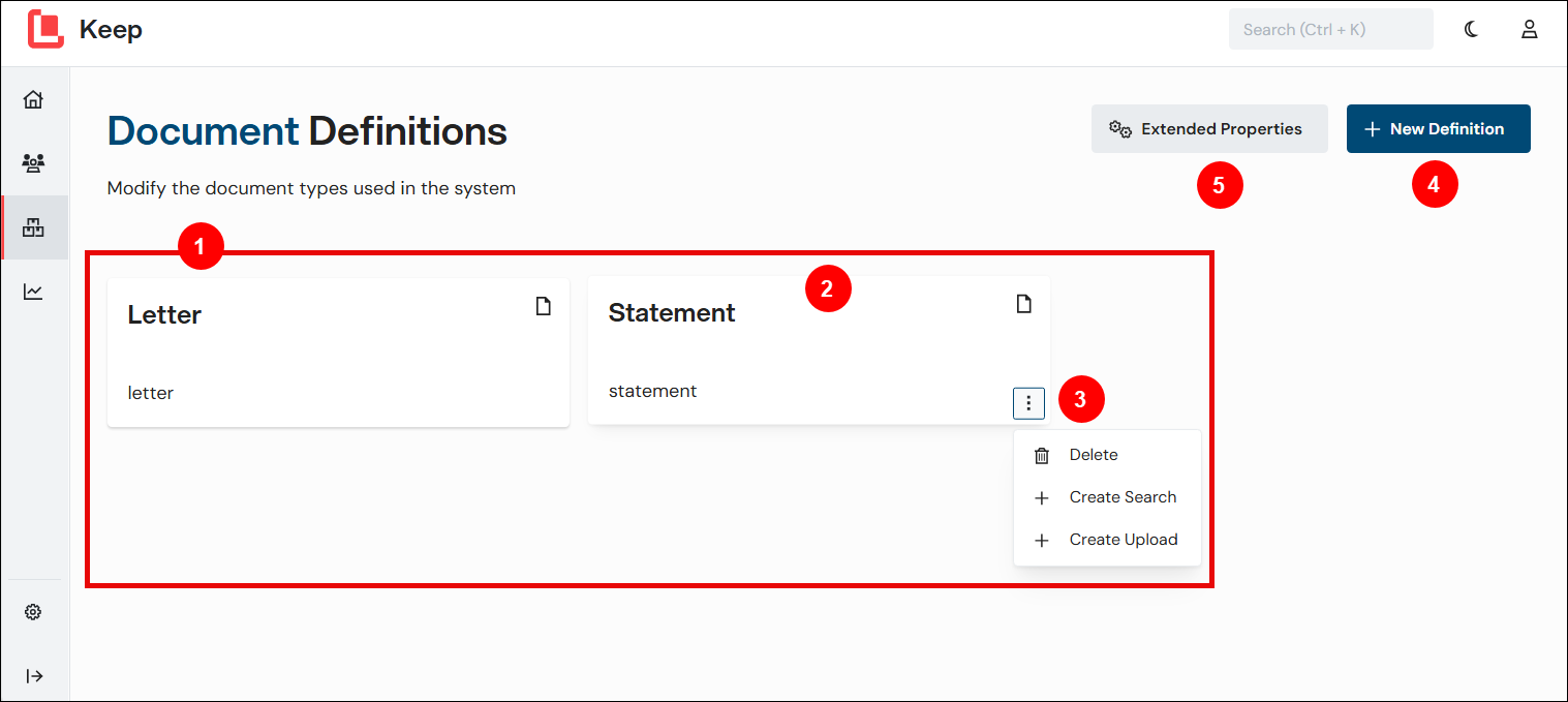 Manage Document Definitions