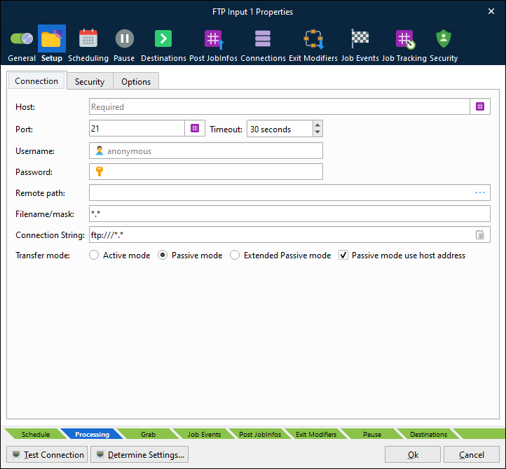 FTP Input and SFTP Input